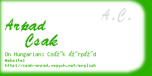 arpad csak business card